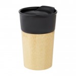 Porseleinen to go koffiemok met logo kleur zwart tweede weergave