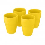 Keramische stapelbare koffiebekers kleur geel derde weergave