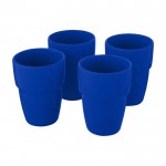 Keramische stapelbare koffiebekers kleur blauw derde weergave