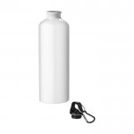 Fles van gerecycled aluminium met karabijnhaak 770 ml kleur wit tweede weergave