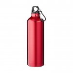 Fles van gerecycled aluminium met karabijnhaak 770 ml kleur rood
