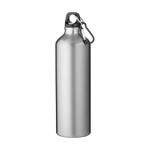 Fles van gerecycled aluminium met karabijnhaak 770 ml kleur zilver