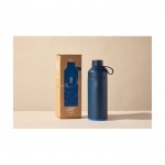 Thermosfles van staal en kunststof Oceanic 1L kleur marineblauw tweede weergave met doos