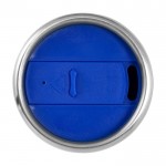 Thermosbeker van gerecycled rvs met draaibaar deksel 410 ml kleur blauw tweede weergave