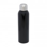 Grote gerecyclede roestvrijstalen fles met schroefdop 820ml kleur zwart