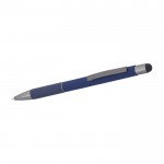 Aluminium pen met opgerold papieren handvat, blauwe inkt kleur blauw derde weergave