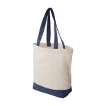 Katoenen tas met bijpassende kleur en binnenzak 280 g/m2 kleur blauw eerste weergave