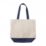 Katoenen tas met bijpassende kleur en binnenzak 280 g/m2 kleur blauw tweede weergave