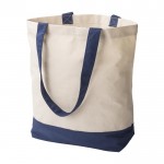 Katoenen tas met bijpassende kleur en binnenzak 280 g/m2 kleur blauw vierde weergave