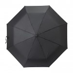 Automatische opvouwbare RPET paraplu, 190T, 8 panelen Ø98 kleur zwart eerste weergave