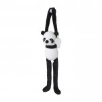Pluche panda knuffel met klittenband aan de handen en label met logo kleur meerkleurig tweede weergave