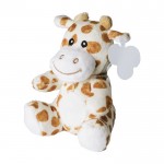 Kleine pluche giraffe met bedrukbaar label en genaaide ogen kleur meerkleurig eerste weergave
