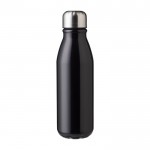 Fles van gerecycled aluminium met schroefdop van staal 550ml kleur zwart eerste weergave