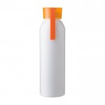 Matte gerecyclede aluminium fles met bijpassende dop en riem 650ml kleur oranje eerste weergave