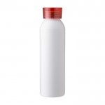 Matte gerecyclede aluminium fles met bijpassende dop en riem 650ml kleur rood derde weergave