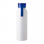 Matte gerecyclede aluminium fles met bijpassende dop en riem 650ml kleur lichtblauw eerste weergave
