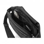 Waterafstotende polyester schoudertas met verstelbare riem kleur zwart derde weergave