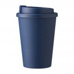 Plastic beker met schroefdeksel en drinkopening 350ml kleur marineblauw tweede weergave
