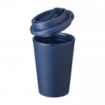 Plastic beker met schroefdeksel en drinkopening 350ml kleur marineblauw vierde weergave