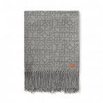 Bedrukte dekens met geometrisch ontwerp, 130 x 170 cm kleur grijs