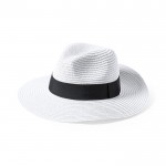 Breedgerande hoed met logo kleur wit