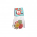Zakje suikerachtige jellybeans met bedrukte header 50g kleur doorzichtig