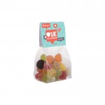 Zak jellybeansmix met aanpasbare header 100g kleur doorzichtig