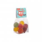 Zakje suikerachtige jellybeans met aanpasbare header 100g kleur doorzichtig