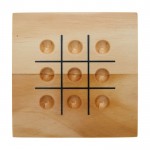Boter-kaas-en-eierenspel van hout met ruimte voor chips kleur naturel tweede weergave voorkant