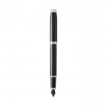 Tweekleurige pen met metallic afwerking kleur zwart achteraanzicht