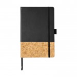 Elegante notitieboekjes met kurken kaft kleur zwart vooraanzicht