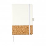 Elegante notitieboekjes met kurken kaft kleur wit vooraanzicht