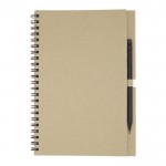 Duurzaam notitieboek met pen kleur ivoor tweede weergave voorkant