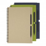 Duurzaam notitieboek met pen kleur ivoor vierde weergave