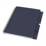 Duurzaam notitieboek met pen kleur donkerblauw