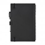 Uitwisbaar notitieboek bedrukt met logo kleur zwart tweede weergave achterkant