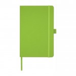 A5 Marksman® notitieboekje met logo kleur limoen groen tweede weergave voorkant