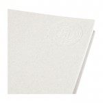 Notitieboek met logo van gerecycled karton kleur gebroken wit weergave details 1
