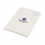 Gerecycled cahier notitieboekje met logo kleur gebroken wit weergave druktechniek tampondruk