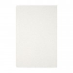 Bedrukt notitieboekje van gerecycled materiaal kleur gebroken wit tweede weergave achterkant