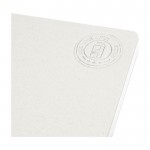 Bedrukt notitieboekje van gerecycled materiaal kleur gebroken wit weergave details 1