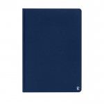 Notitieboek met waterproof papier (lijntjes) kleur marineblauw tweede weergave voorkant