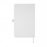 Eco materialen en afval notitieboekje met harde kaft A5 kleur wit tweede weergave achterkant