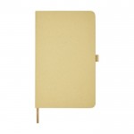 Eco materialen en afval notitieboekje met harde kaft A5 kleur lichtbruin tweede weergave voorkant
