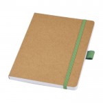 Notitieboekje van gerecycled papier met pennenhouder A5 gelinieerde vellen kleur groen