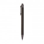 Ecologische pen laten bedrukken met logo met zwarte inkt kleur bruin weergave zijkant
