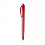 Plastic pen laten bedrukken zwarte inkt kleur rood weergave zijkant