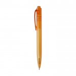 Plastic pen laten bedrukken zwarte inkt kleur oranje weergave zijkant
