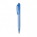 Plastic pen laten bedrukken zwarte inkt kleur blauw weergave zijkant