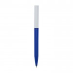 Gerecyclede plastic pen van verschillende kleuren met blauwe inkt kleur koningsblauw